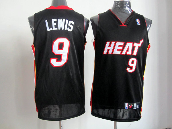 NBA Miami Heat 9 Rashard Lewis Authentic Black Jersey